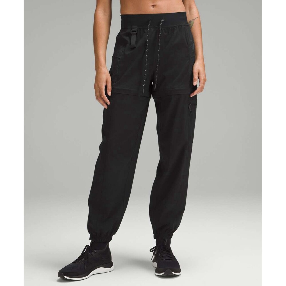 Lululemon Convertible High-Rise Hiking Jogger WovenAir Black Size 2 EUC!!